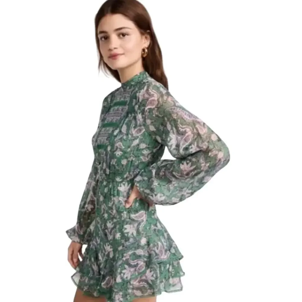 Hemant & Nandita Paisley Print Lisa Short Dress Small NWOT